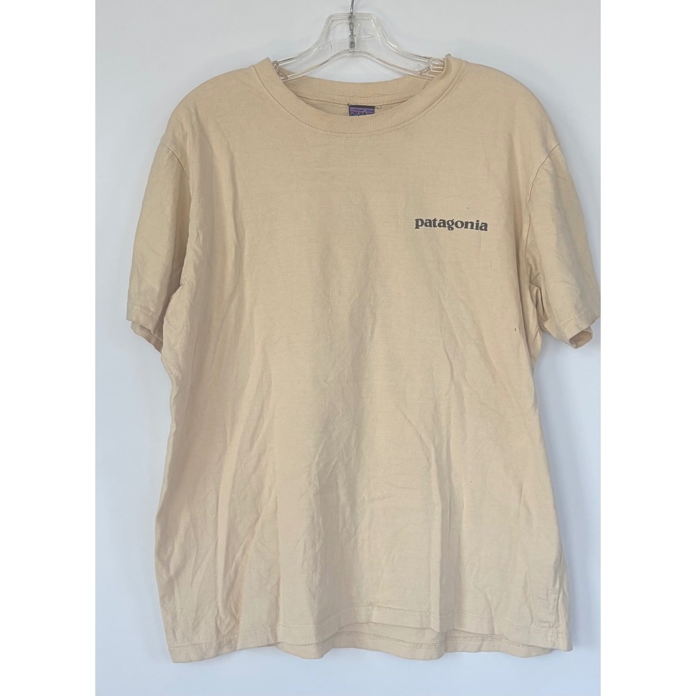 Patagonia Conquerors of the Useless Graphic T-Shirt Beige Tan Mens XL Cotton